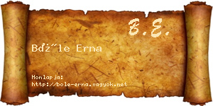 Bőle Erna névjegykártya